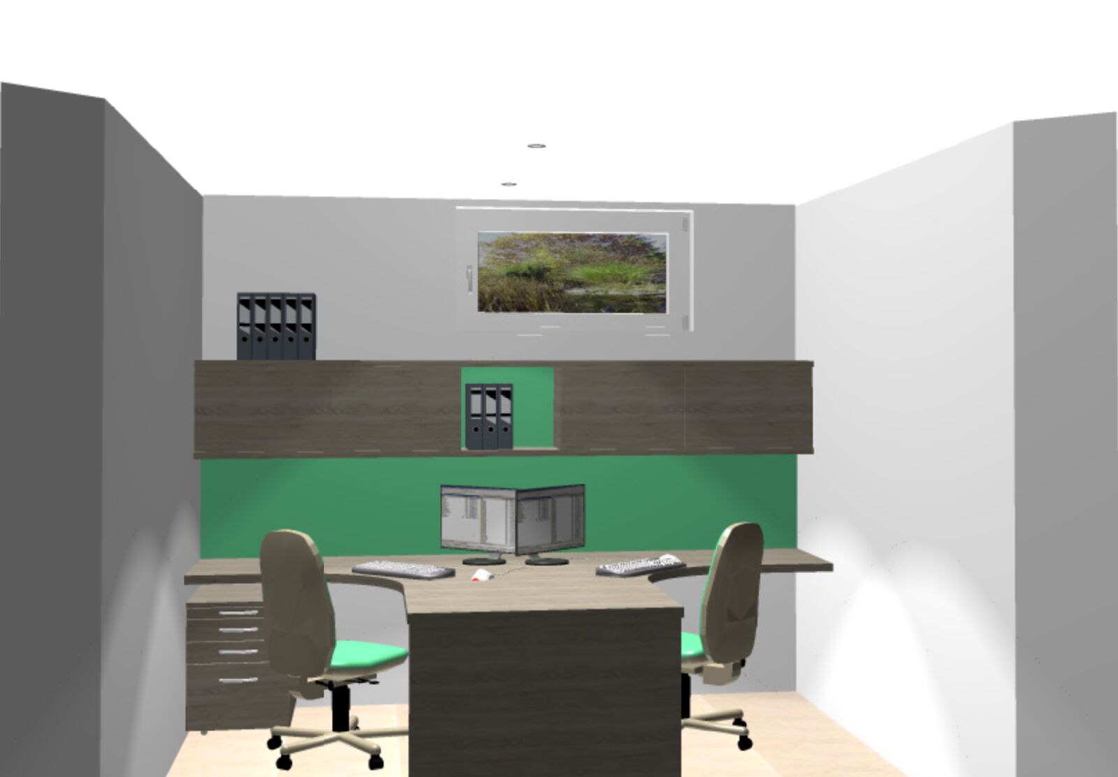 Visualisierung eines Co-Working-Büros am Gewerbehof Höfer
